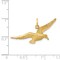 14K Yellow Gold Flying Seagull Charm Bird Jewelry 16.5mm x 30mm